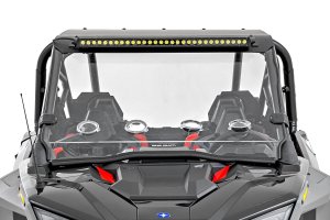 Polaris RZR Turbo R Premium Light Mount - Front - Rough Country - Single Row, White DRL - Black - '22-'23 Polaris RZR Turbo R Premium Light Mount - Front - Rough Country - Single Row, White DRL - Black - '22-'23